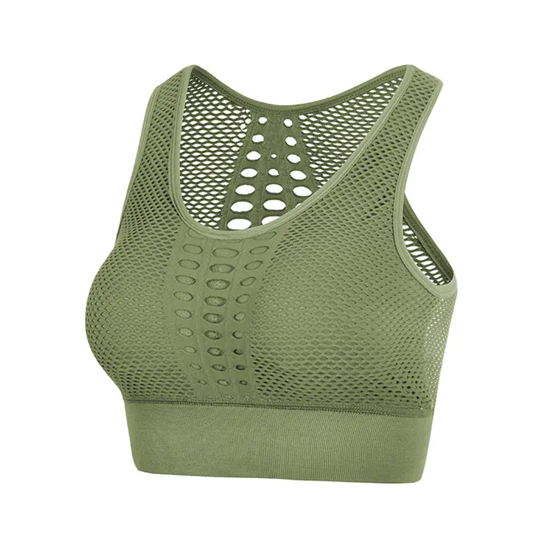 Lace Back Seamless Sports Bra for Fitness