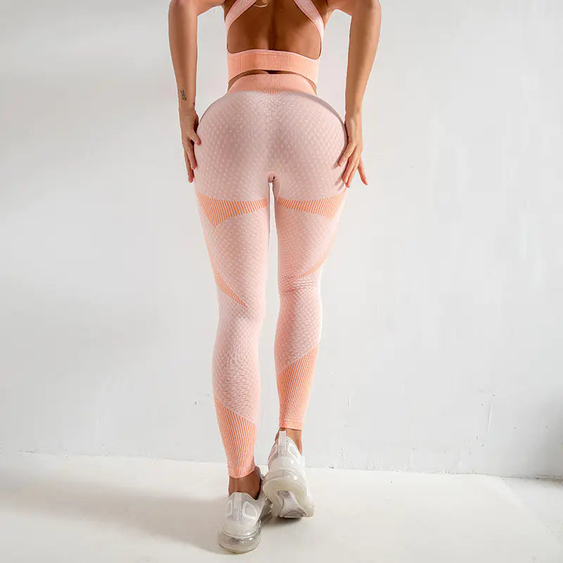 High Waist Peach Hip Fitness Yoga Pants - Quick-Dry