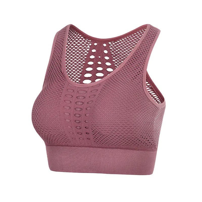Lace Back Seamless Sports Bra for Fitness